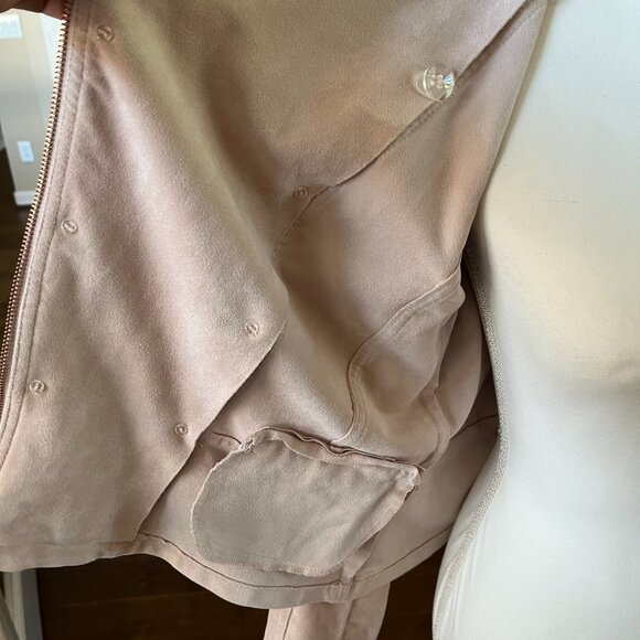 Ivanka Trump Pink Faux Suede Leather Zip Up Moto Jacket Womens Small EUC - Picture 7 of 8